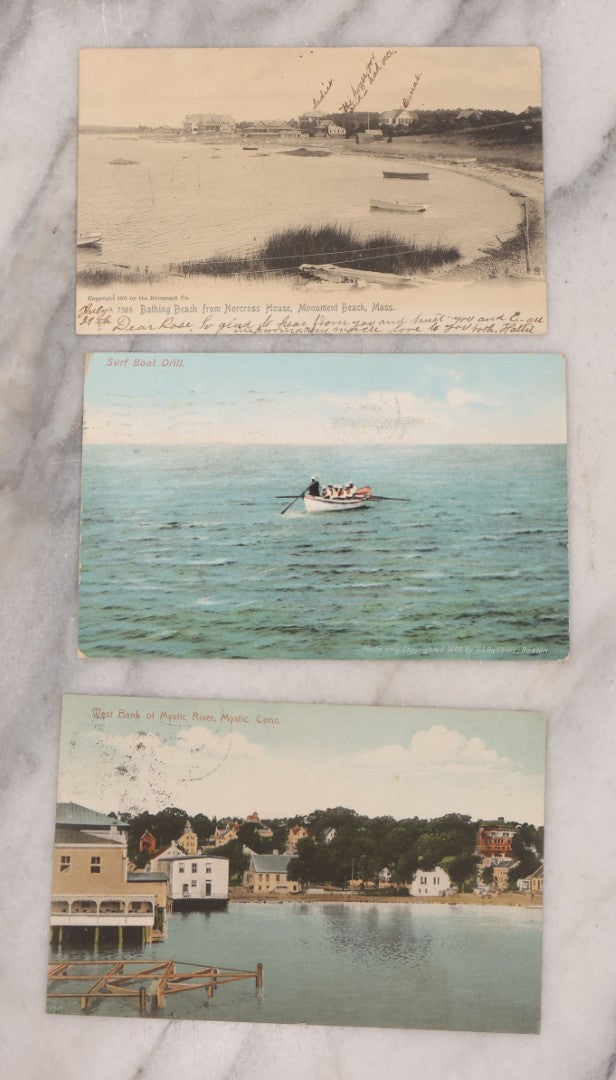 Lot 108 - Grouping Of 12 Antique Postcards Of Ship, Harbor And Ocean Scenes, Mostly New England