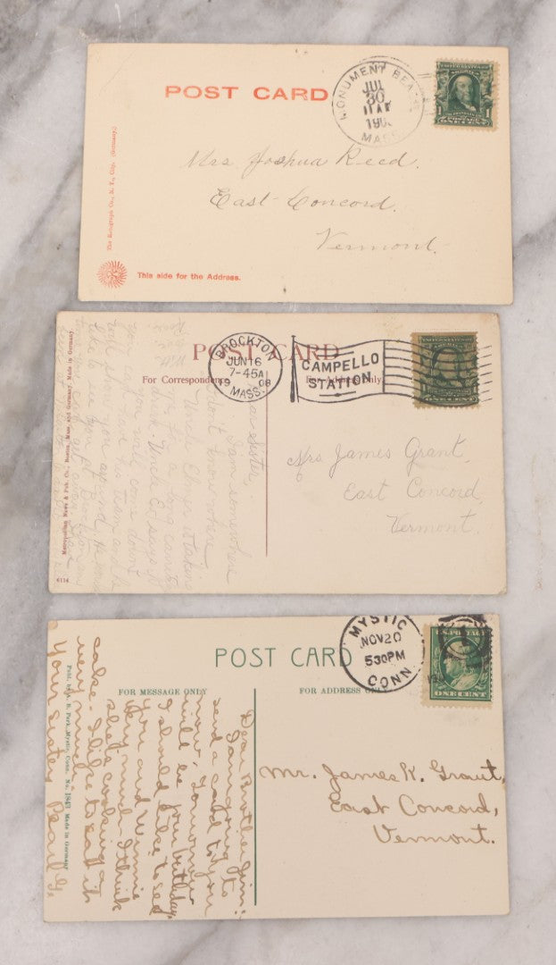 Lot 108 - Grouping Of 12 Antique Postcards Of Ship, Harbor And Ocean Scenes, Mostly New England