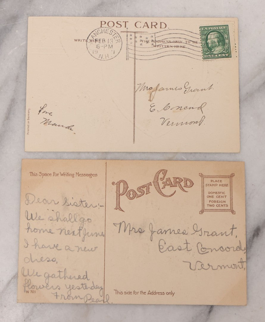 Lot 109 - Grouping Of 8 Romance Postcards, Including Depictions Of The Night Ryan And Liza Met, Valentine's Greetings, Some Embossed