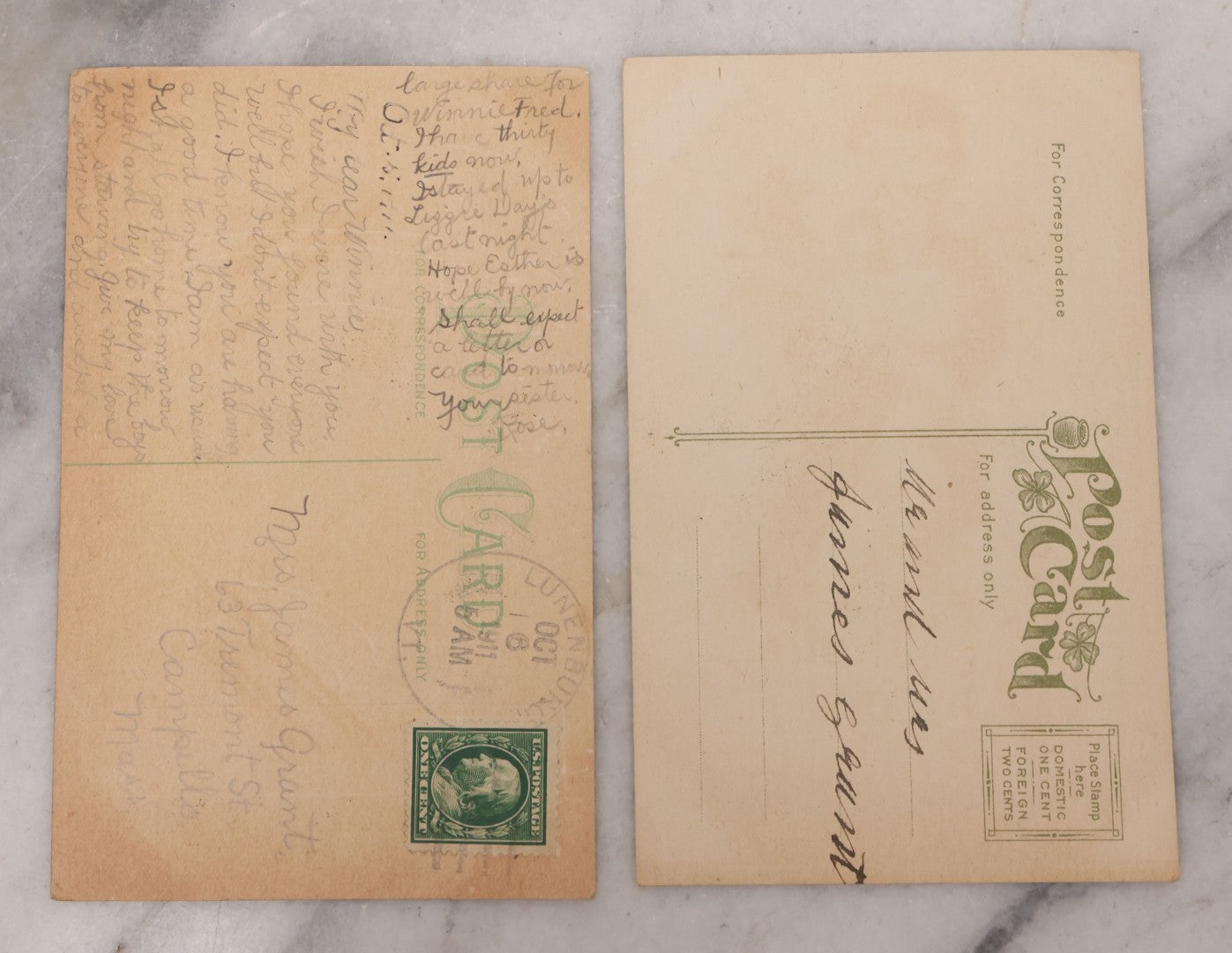 Lot 109 - Grouping Of 8 Romance Postcards, Including Depictions Of The Night Ryan And Liza Met, Valentine's Greetings, Some Embossed