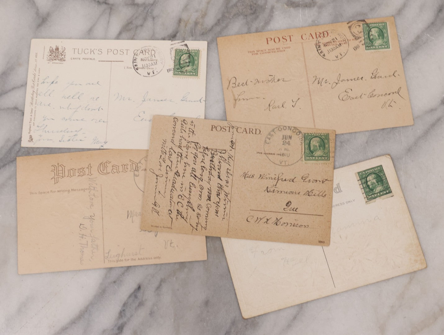 Lot 112 - Grouping Of 25 Antique Birthday Postcards, Most Embossed, With Flower Bouquets, Poetry And More