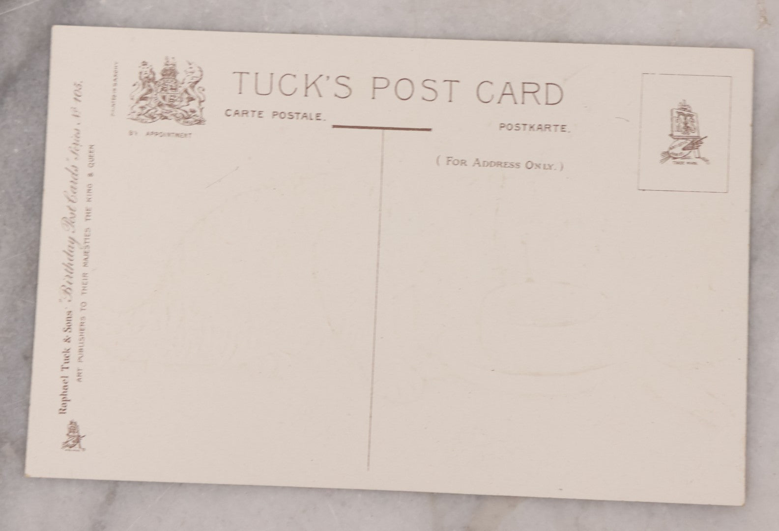 Lot 114 - Grouping Of Three Antique Cat Postcards, "An Afternoon Call" Illustrated Postcard With Poem, And Embossed "Birthday Greetings" Postcards From The Raphael Tuck & Sons Series No. 105, Printed In Saxony