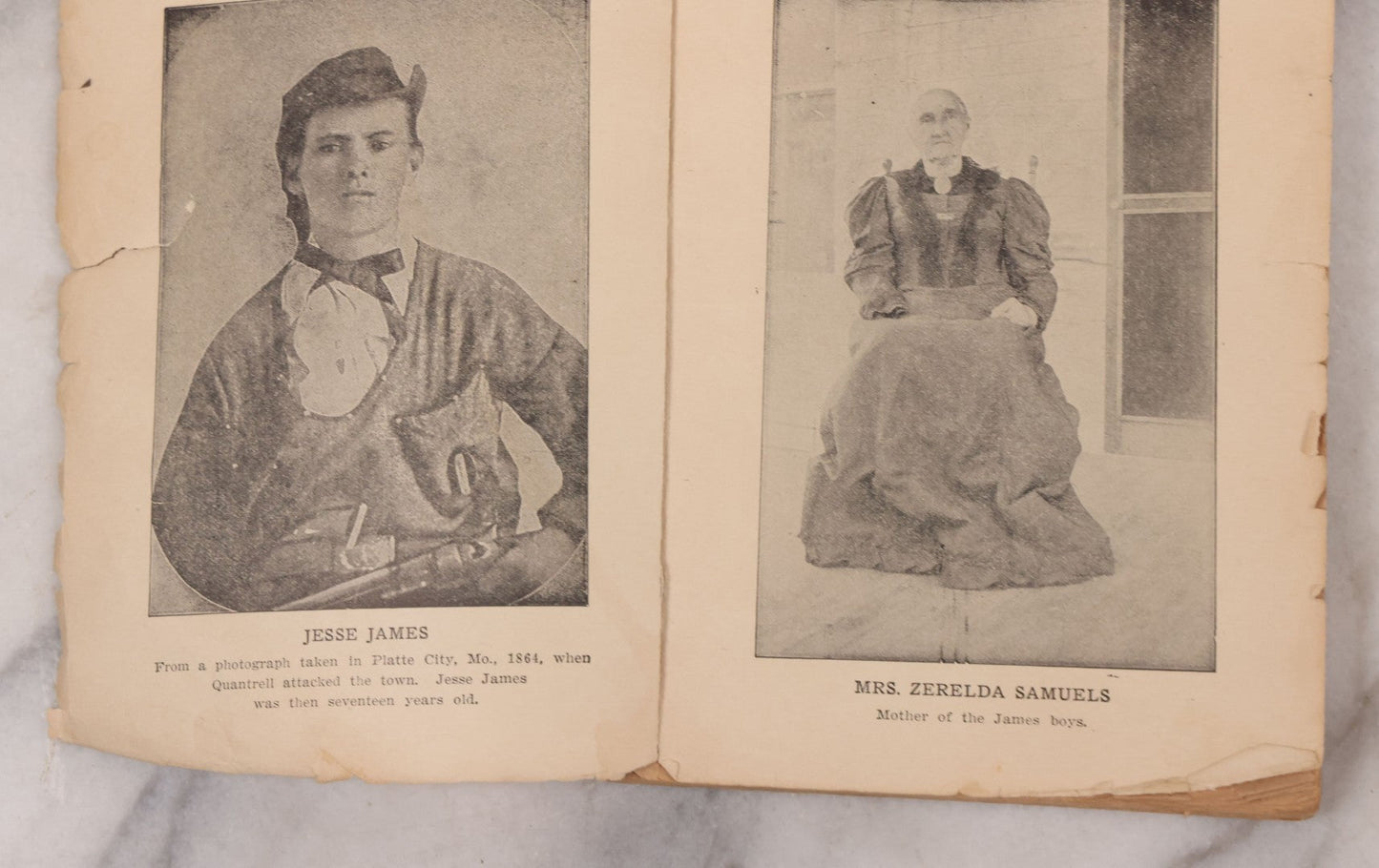 Lot 117 - "Jesse James, My Father" Antique Paperback Book By Jesse James, Jr., "The First And Only True Story Of His Adventures Ever Written," Published By The Arthur Westbrook Company, Cleveland, Ohio, 1906, Note Missing Covers