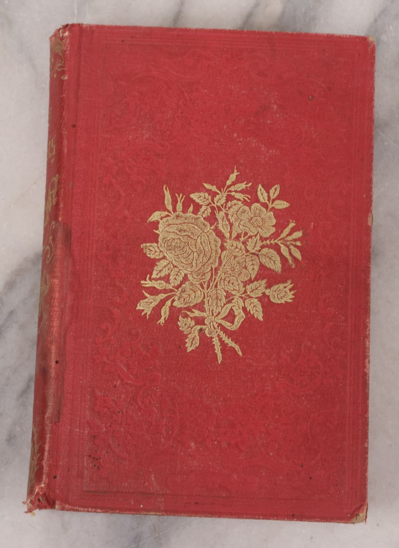 Lot 118 - "The Oasis" Antique Collected Poetry And Prose Book Edited By N.L. Ferguson With Illustrated Cover Page, Embossed Gold Lettering And Designs On Spine And Cover, Published By Dayton And Wentworth, Boston, 1855