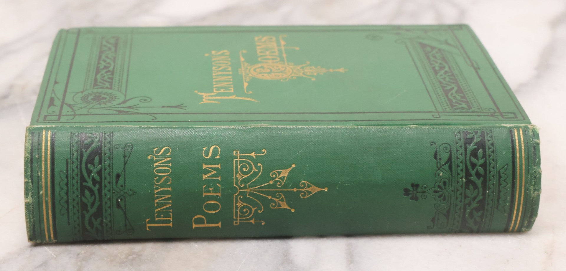 Lot 120 - "The Poetical Works Of Alfred Lord Tennyson" Antique Illustrated Poetry Book With Gold Embossed Designs And Lettering On Spine And Covers, Circa 1900, Published By T.Y. Crowell, New York, With Partial Christmas Day Inscription, See Notes