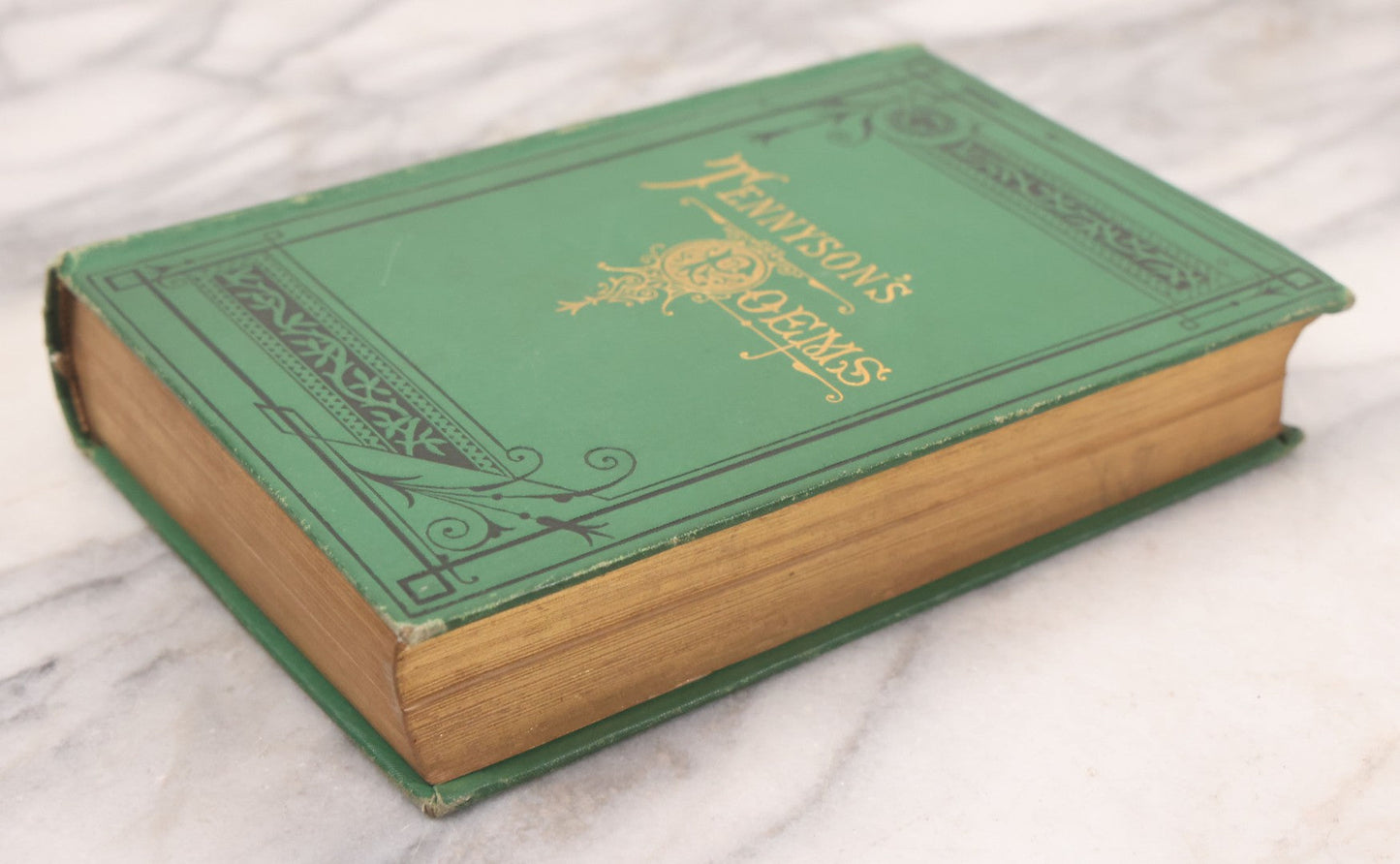 Lot 120 - "The Poetical Works Of Alfred Lord Tennyson" Antique Illustrated Poetry Book With Gold Embossed Designs And Lettering On Spine And Covers, Circa 1900, Published By T.Y. Crowell, New York, With Partial Christmas Day Inscription, See Notes