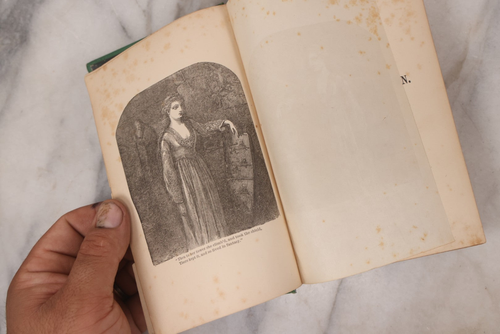 Lot 120 - "The Poetical Works Of Alfred Lord Tennyson" Antique Illustrated Poetry Book With Gold Embossed Designs And Lettering On Spine And Covers, Circa 1900, Published By T.Y. Crowell, New York, With Partial Christmas Day Inscription, See Notes