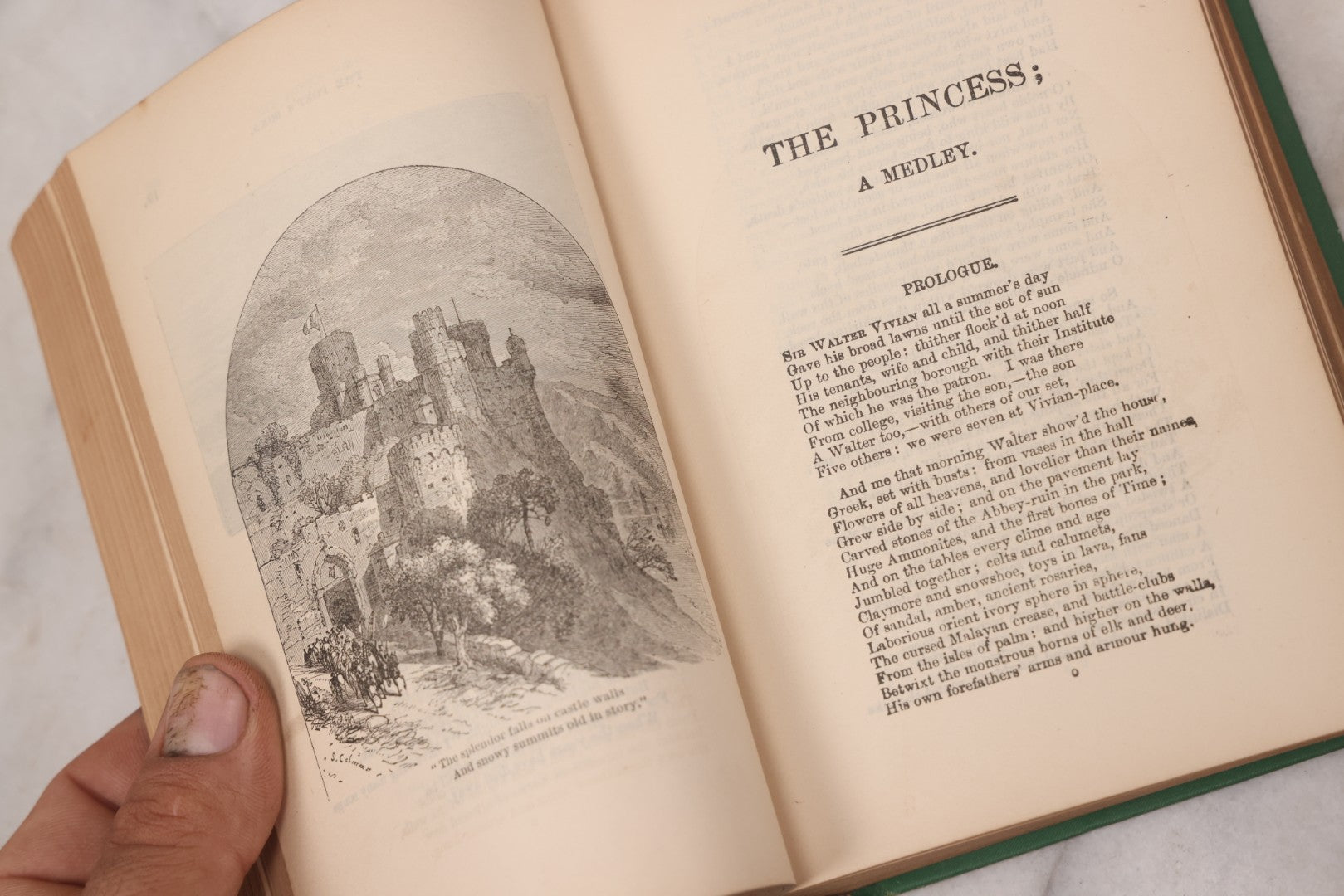 Lot 120 - "The Poetical Works Of Alfred Lord Tennyson" Antique Illustrated Poetry Book With Gold Embossed Designs And Lettering On Spine And Covers, Circa 1900, Published By T.Y. Crowell, New York, With Partial Christmas Day Inscription, See Notes