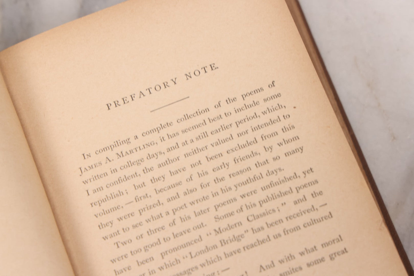 Lot 121 - "Poems Of Home And Country" Antique Illustrated Poetry Book With Gold Embossed Hearth And Home Designs On Cover, By Prof. James Martling, Published By James H. Earle, Boston, 1884