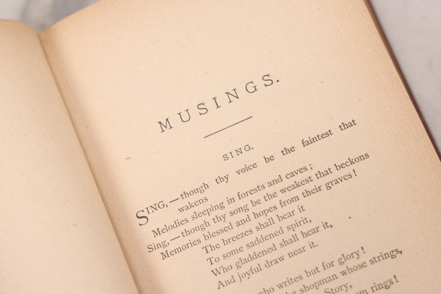 Lot 121 - "Poems Of Home And Country" Antique Illustrated Poetry Book With Gold Embossed Hearth And Home Designs On Cover, By Prof. James Martling, Published By James H. Earle, Boston, 1884
