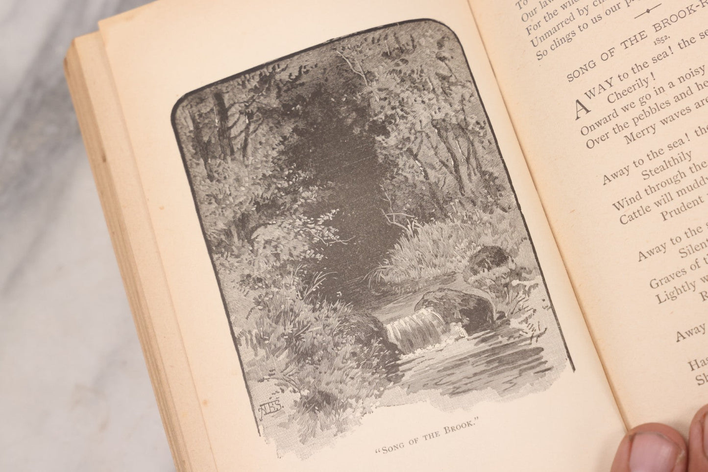 Lot 121 - "Poems Of Home And Country" Antique Illustrated Poetry Book With Gold Embossed Hearth And Home Designs On Cover, By Prof. James Martling, Published By James H. Earle, Boston, 1884