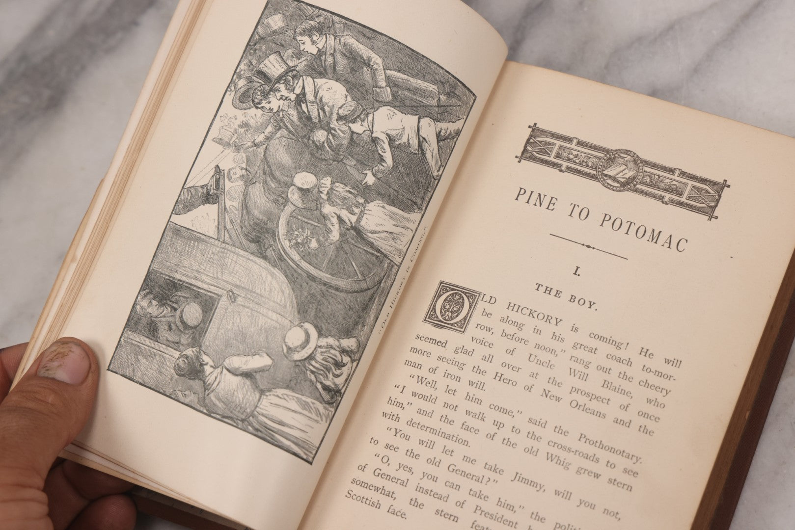 Lot 122 - "Pine To Potomac, Life Of James G. Blaine" Antique Illustrated Book From The "Log Cabin To White House" Series, By E.K. Cressey, Published By James H. Earle, Boston, 1884