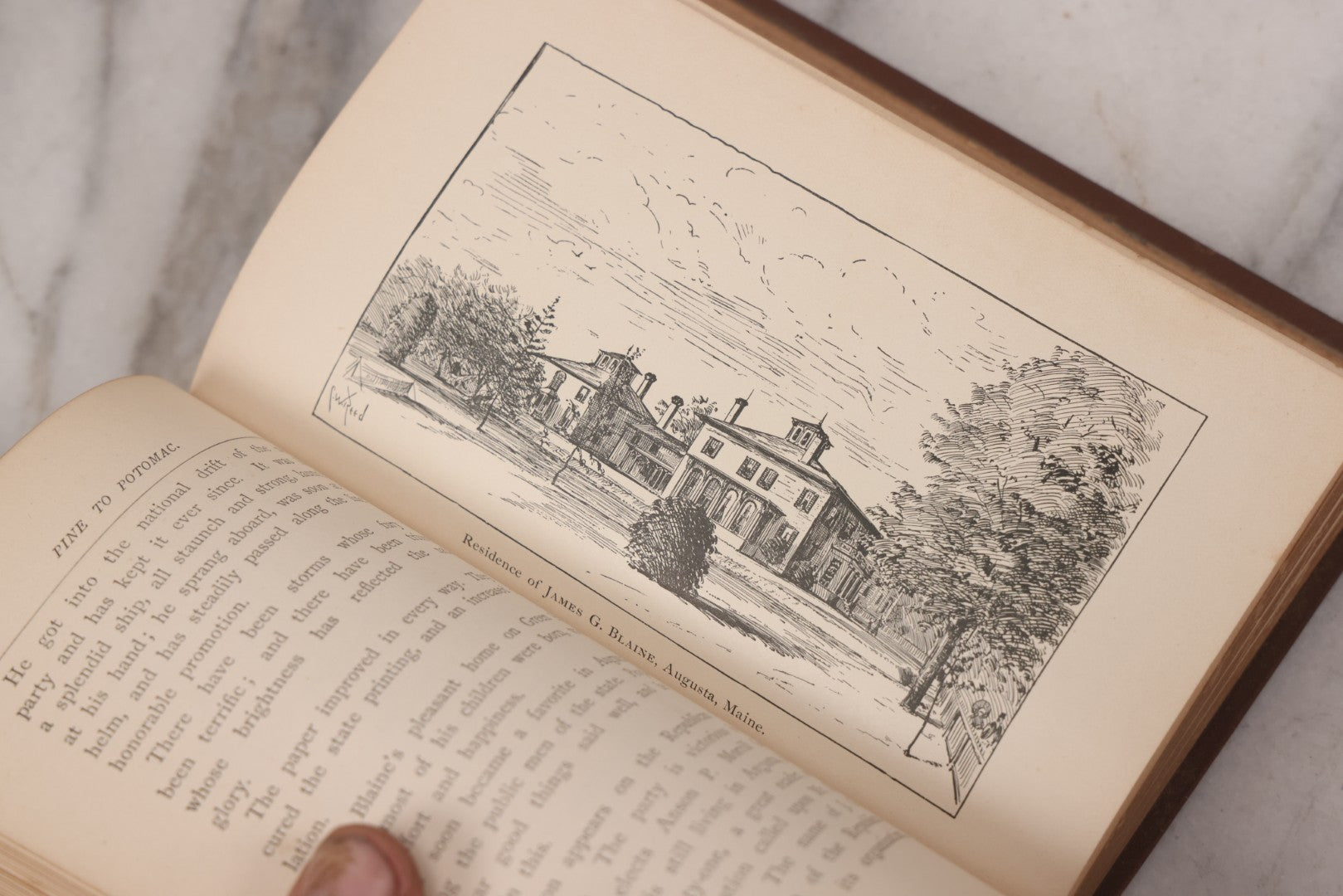 Lot 122 - "Pine To Potomac, Life Of James G. Blaine" Antique Illustrated Book From The "Log Cabin To White House" Series, By E.K. Cressey, Published By James H. Earle, Boston, 1884