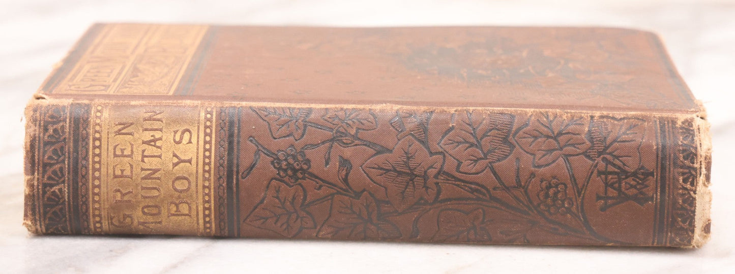 Lot 124 - "Green Mountain Boys" Antique History Book On The Early Settlement Of Vermont, Featuring Embossed Owl Illustration On Cover, Published By Hall And Whiting, Boston, 1848