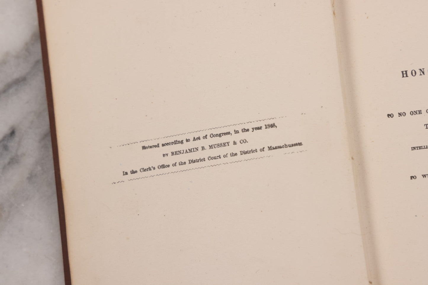 Lot 124 - "Green Mountain Boys" Antique History Book On The Early Settlement Of Vermont, Featuring Embossed Owl Illustration On Cover, Published By Hall And Whiting, Boston, 1848