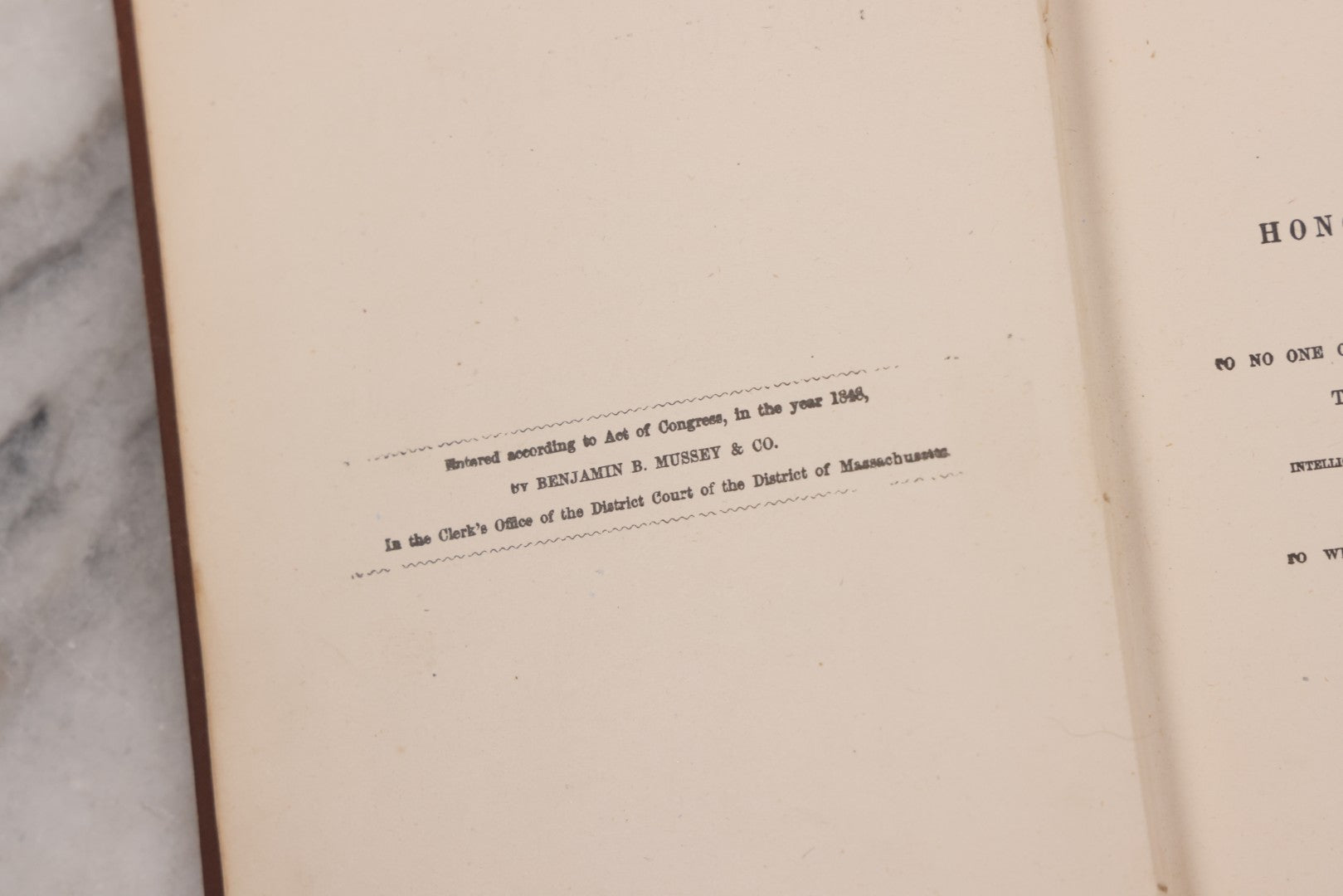 Lot 124 - "Green Mountain Boys" Antique History Book On The Early Settlement Of Vermont, Featuring Embossed Owl Illustration On Cover, Published By Hall And Whiting, Boston, 1848