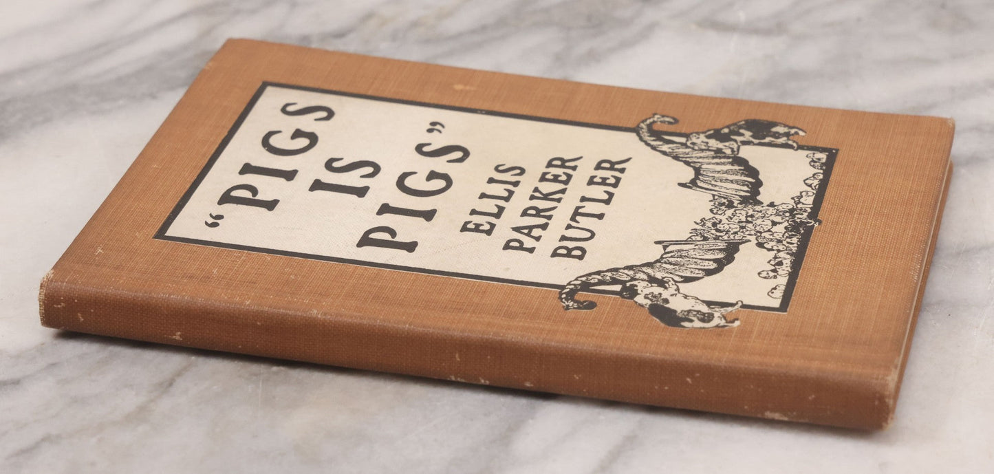 Lot 130 - "Pigs Is Pigs" Antique Illustrated Story Book With Odd Illustration On Cover Of Guinea Pigs Emptying Cornucopias Full Of Miniature Guinea Pigs, By Ellis Parker Butler, Published By McClure, Phillips And Co., 1906