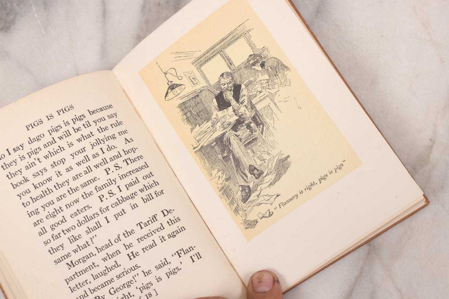 Lot 130 - "Pigs Is Pigs" Antique Illustrated Story Book With Odd Illustration On Cover Of Guinea Pigs Emptying Cornucopias Full Of Miniature Guinea Pigs, By Ellis Parker Butler, Published By McClure, Phillips And Co., 1906