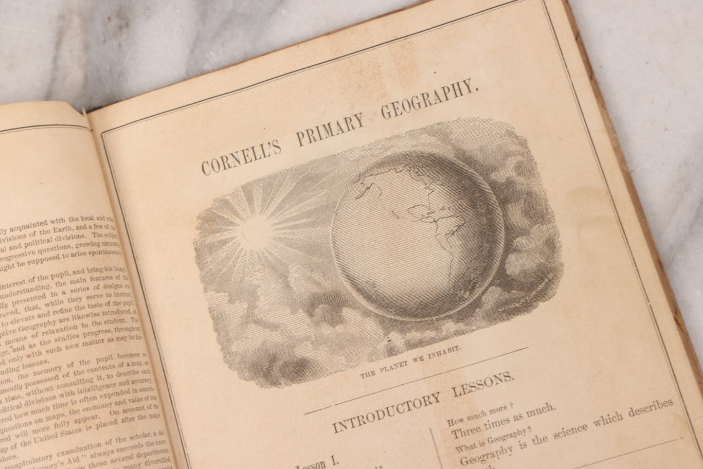 Lot 132 - "Cornell's Primary Geography" Antique Geography Book And Atlas By S.S. Cornell, Revised Edition, Published By D. Appleton And Company, New York, Circa 1875