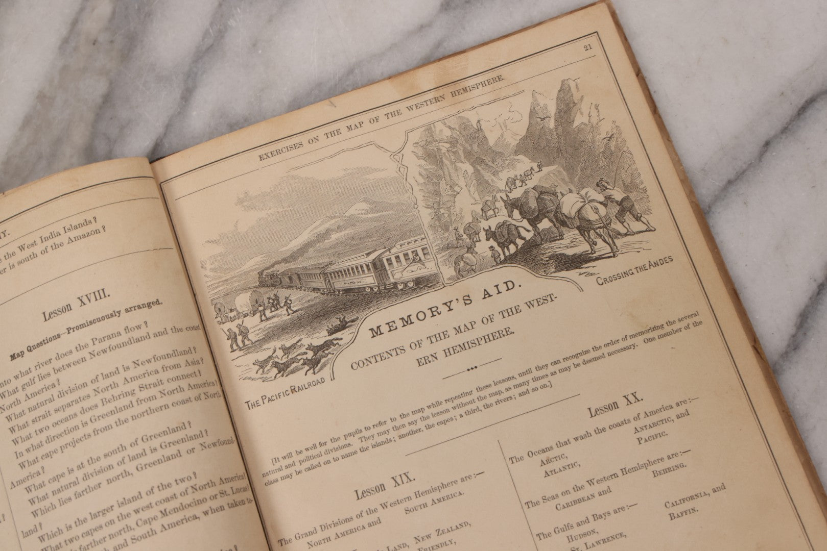 Lot 132 - "Cornell's Primary Geography" Antique Geography Book And Atlas By S.S. Cornell, Revised Edition, Published By D. Appleton And Company, New York, Circa 1875
