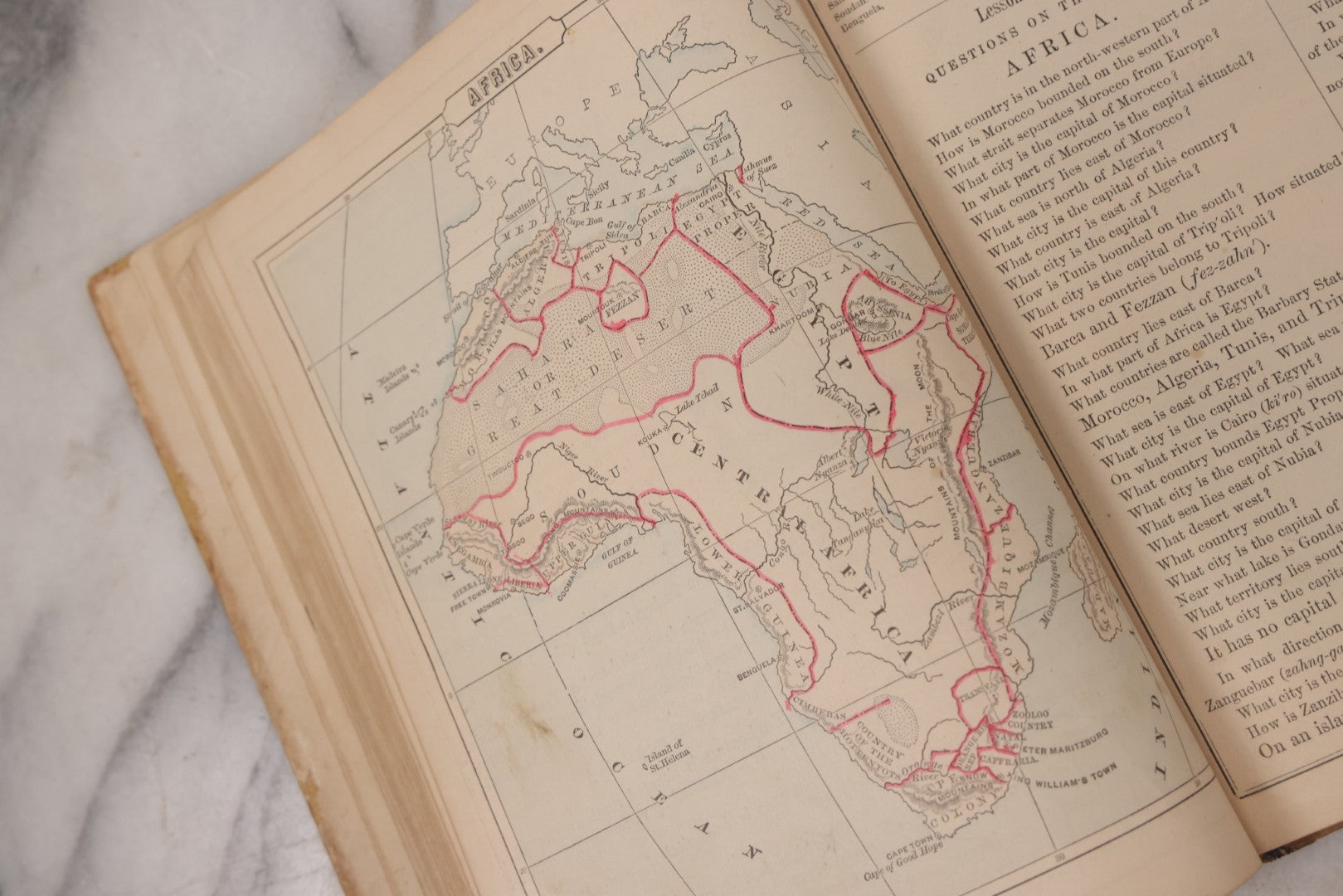 Lot 132 - "Cornell's Primary Geography" Antique Geography Book And Atlas By S.S. Cornell, Revised Edition, Published By D. Appleton And Company, New York, Circa 1875