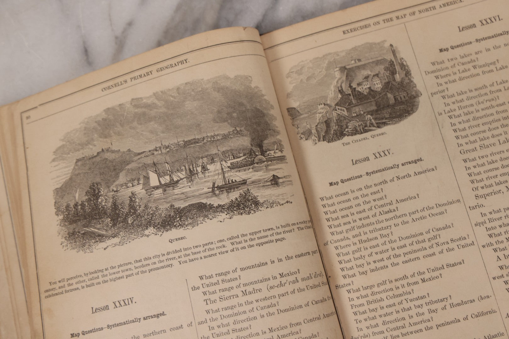 Lot 132 - "Cornell's Primary Geography" Antique Geography Book And Atlas By S.S. Cornell, Revised Edition, Published By D. Appleton And Company, New York, Circa 1875
