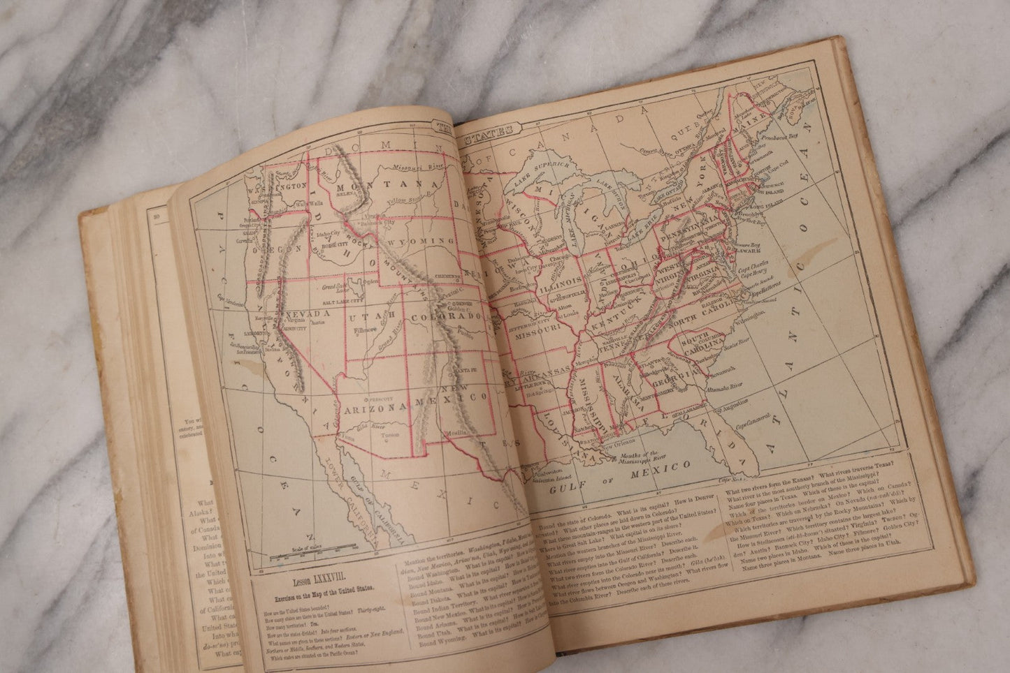 Lot 132 - "Cornell's Primary Geography" Antique Geography Book And Atlas By S.S. Cornell, Revised Edition, Published By D. Appleton And Company, New York, Circa 1875