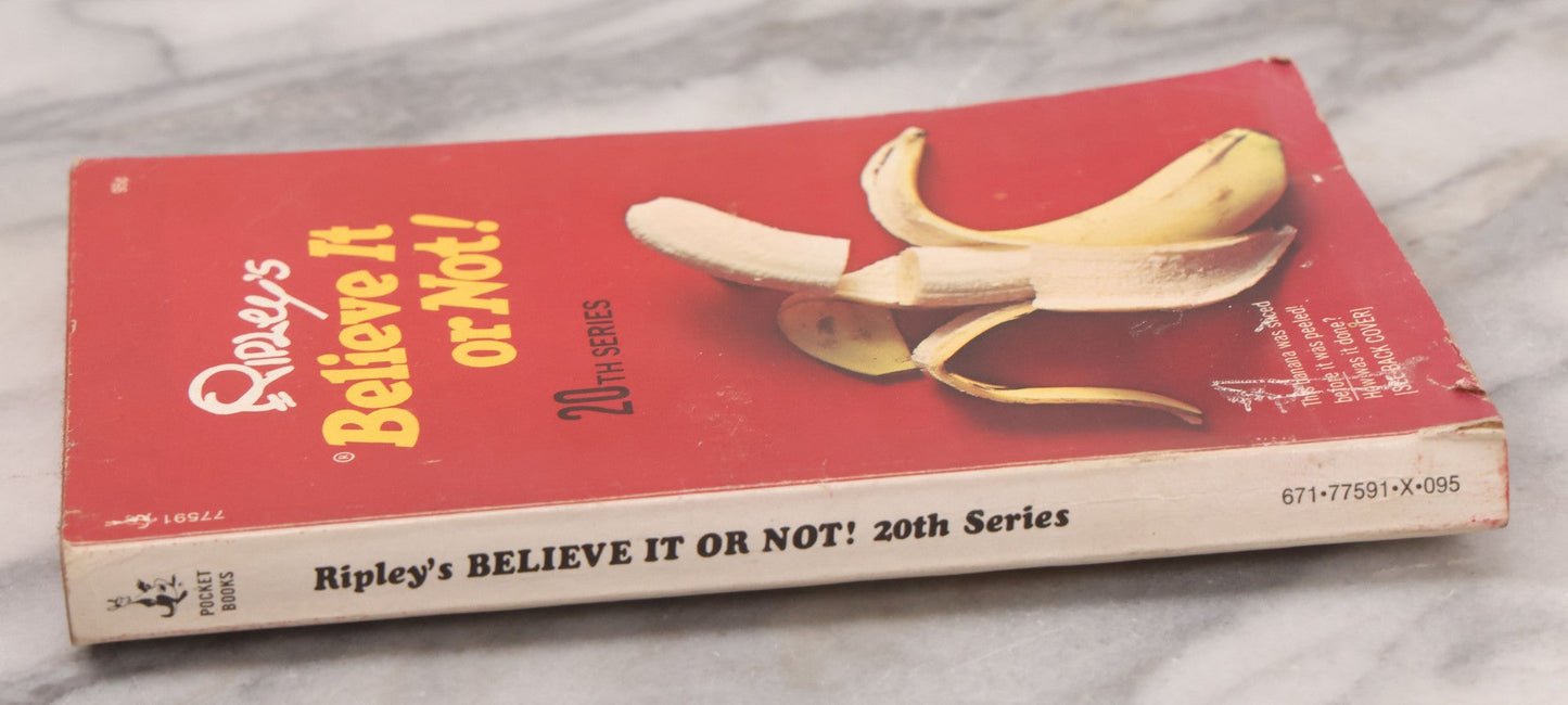 Lot 136 - Ripley's "Believe It Or Not!" Vintage Profusely Illustrated Trivia Book, 20th Series, Published By Pocket Books, New York, Dec. 1972