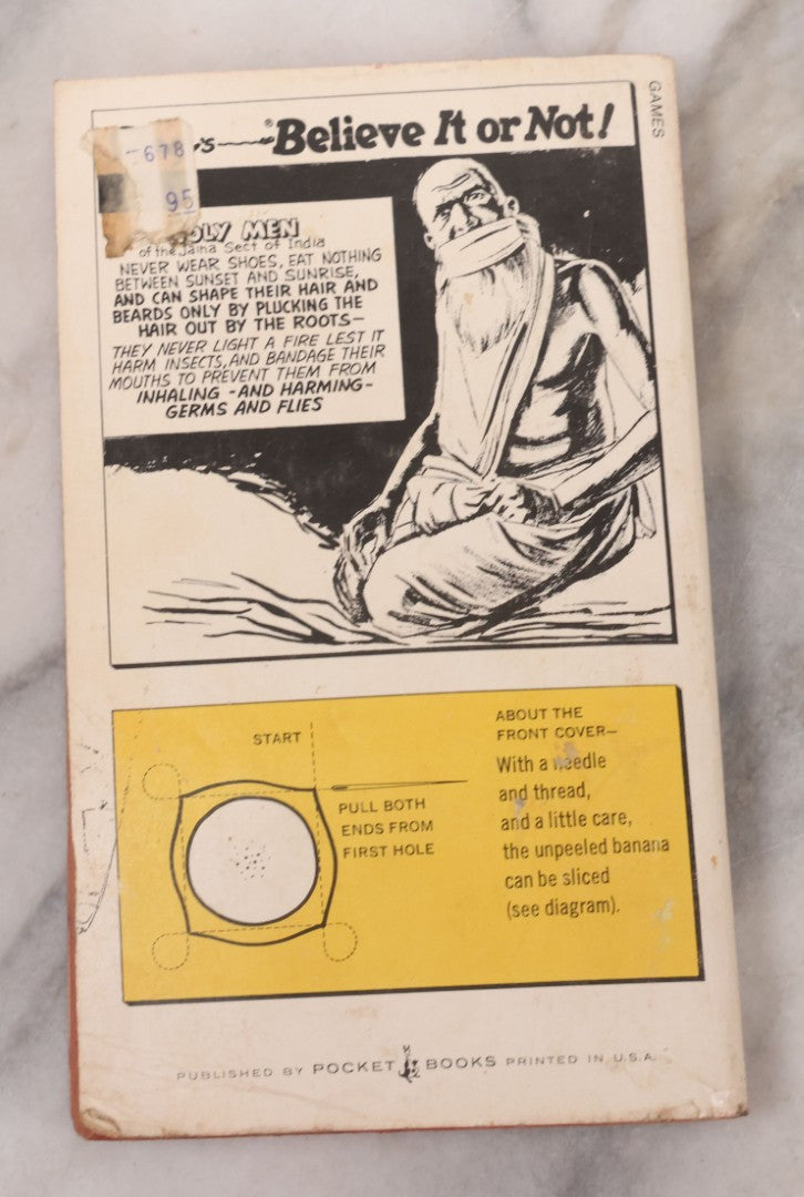 Lot 136 - Ripley's "Believe It Or Not!" Vintage Profusely Illustrated Trivia Book, 20th Series, Published By Pocket Books, New York, Dec. 1972
