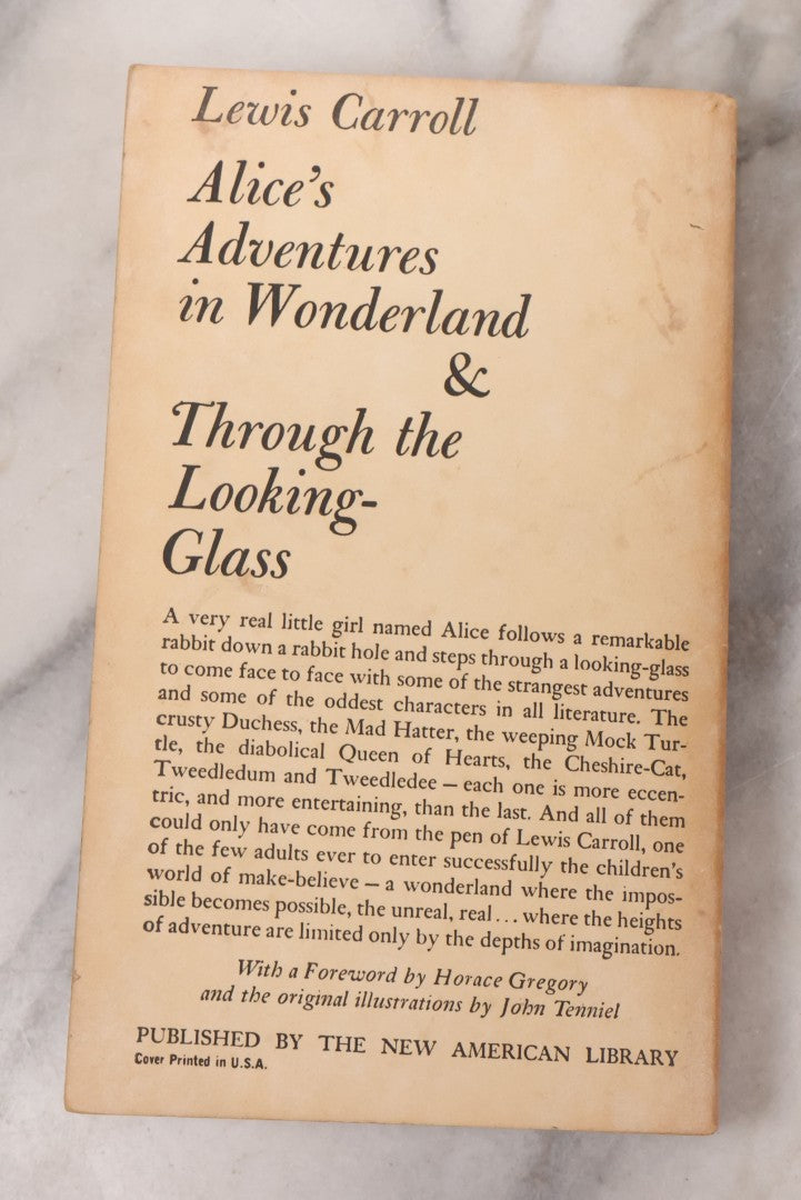 Lot 137 - "Alice's Adventures In Wonderland" & "Through The Looking Glass" Vintage Illustrated Paperback By Lewis Carroll, Published By Signet Classics, New York, 1960