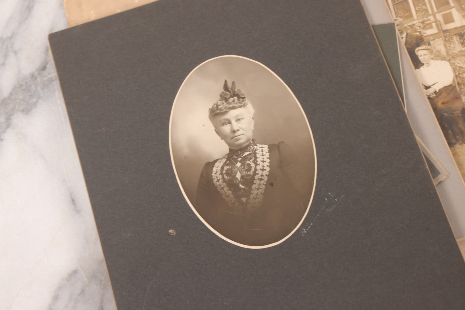 Lot 141 - Grouping Of Eleven Antique Boarded And Other Photographs Of Various Subjects Including School Classes, Man On Porch, Portraits, Bridge, And Others