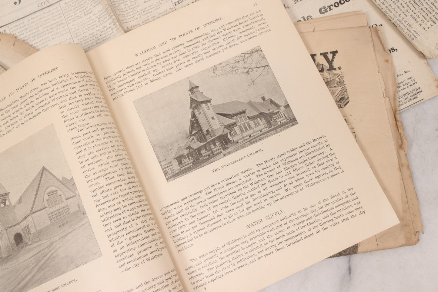Lot 143 - Grouping Of Seven Antique Commerce Related Ephemera Pieces Including 1860s Era Journals Of Commerce, Kansas City, Waltham Massachusetts Businessmen Directory, And Other Items