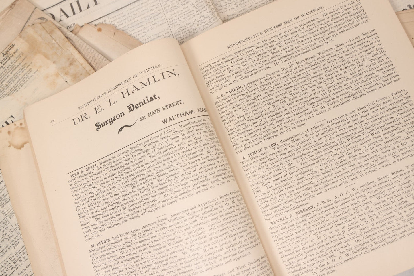 Lot 143 - Grouping Of Seven Antique Commerce Related Ephemera Pieces Including 1860s Era Journals Of Commerce, Kansas City, Waltham Massachusetts Businessmen Directory, And Other Items