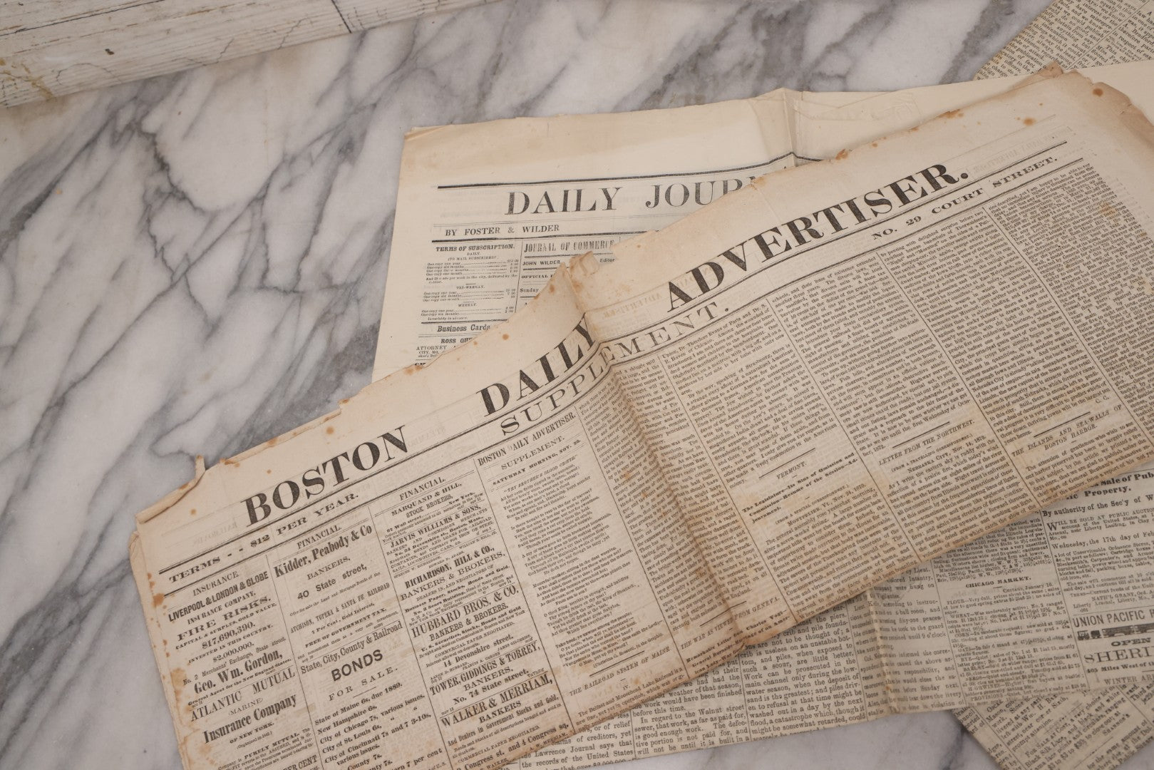 Lot 143 - Grouping Of Seven Antique Commerce Related Ephemera Pieces Including 1860s Era Journals Of Commerce, Kansas City, Waltham Massachusetts Businessmen Directory, And Other Items