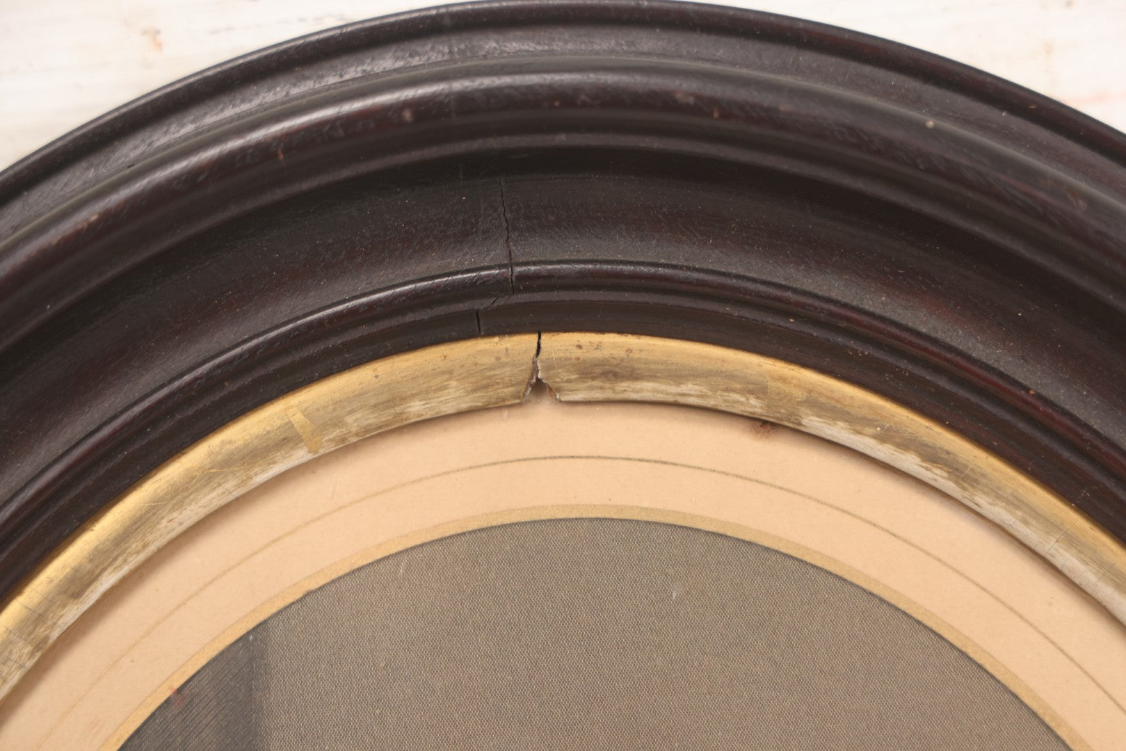 Lot 005 - Antique Engraving Print Of President Abraham Lincoln At Desk With Emancipation Proclamation, After George E. Perine, In Period Oval Frame With Original Glass And Wood Backing, Circa 1864, 14" x 16"