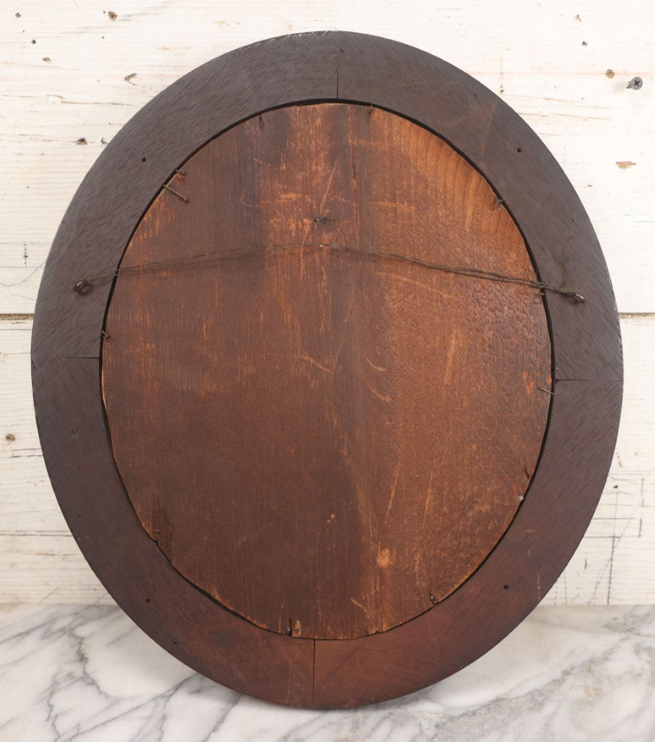 Lot 005 - Antique Engraving Print Of President Abraham Lincoln At Desk With Emancipation Proclamation, After George E. Perine, In Period Oval Frame With Original Glass And Wood Backing, Circa 1864, 14" x 16"