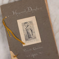 Lot 008 - Antique Scrapbook Of "Maynard Douglass, Fourth Quarter, 1901" With Thread Pinstriping, Sewn Line Illustrations, Pasted Bookplates And Verses, Labeled "Trinitarian Congregational Sunday School, Primary Department, Castine, Maine"