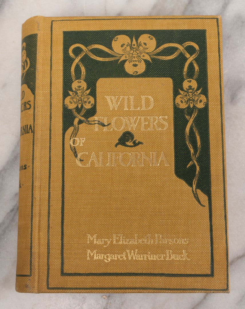 Lot 010 - "The Wild Flowers Of California" By Mary Elizabeth Parsons, Illustrated By Margaret Warriner Buck, Published By Payot, Upham & Company, San Francisco, 1900, With Orchid Art Nouveau Design On Cover, Note Water Damage