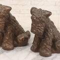 Lot 020 - Pair Of Vintage Cast Metal Scottie Dog Bookends, Hollow Casting With Applied Patina Coating