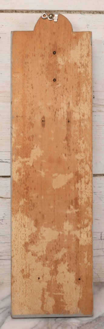 Lot 033 - Vintage Custom Cut Wooden Plaque With Five Metal Car Club Badges Including United States Flag, Austria Österreich, Shriners, A.D.A.C. 1928 Baden Sporttage, And Österreichischen Automobil-Club, 5-1/2" x 20-1/4"