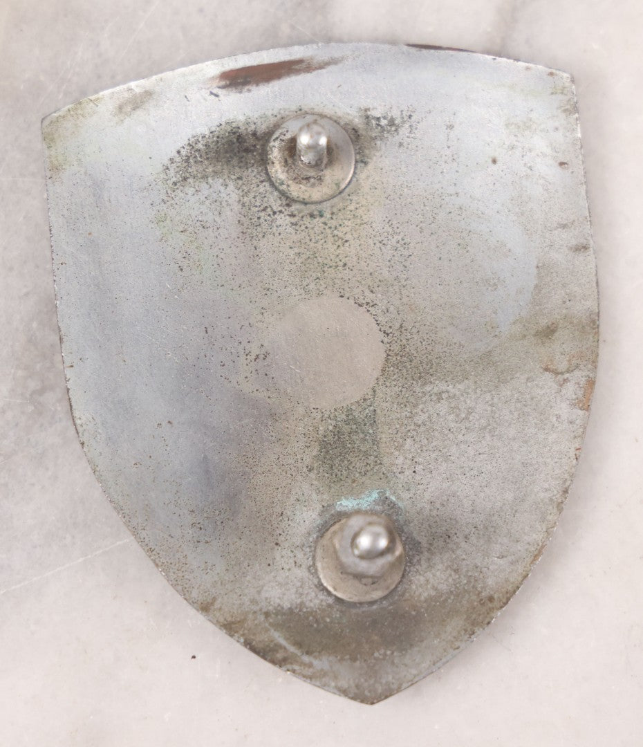 Lot 034 - Grouping Of Three Vintage Automobile Badges Including Nederland Lion Crest, Triumph Sports Owners Association, And M.A.S.C.D.C.S. Car Club