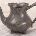 Lot 040 - Antique Art Nouveau Teapot With Floral Motif By Knickerbocker Silver Co., Silverplate On High Grade Metal, Marked “925,” With "W" Monogram, Note No Lid, 6" H