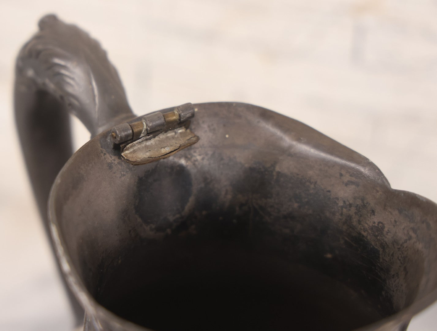 Lot 040 - Antique Art Nouveau Teapot With Floral Motif By Knickerbocker Silver Co., Silverplate On High Grade Metal, Marked “925,” With "W" Monogram, Note No Lid, 6" H