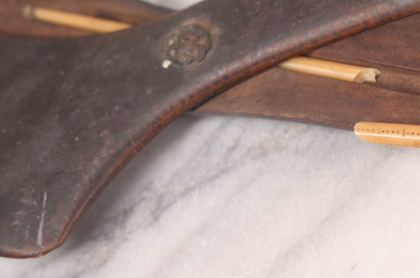 Lot 043 - Antique Chinese Steelyard Style Balancing Scale, Opium Scale, In Original Wooden Case, Note Bone Beam Is Broken In Half