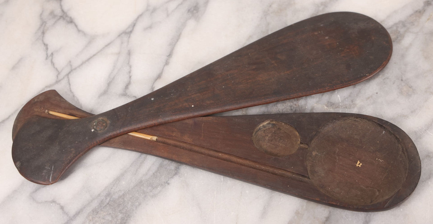 Lot 043 - Antique Chinese Steelyard Style Balancing Scale, Opium Scale, In Original Wooden Case, Note Bone Beam Is Broken In Half