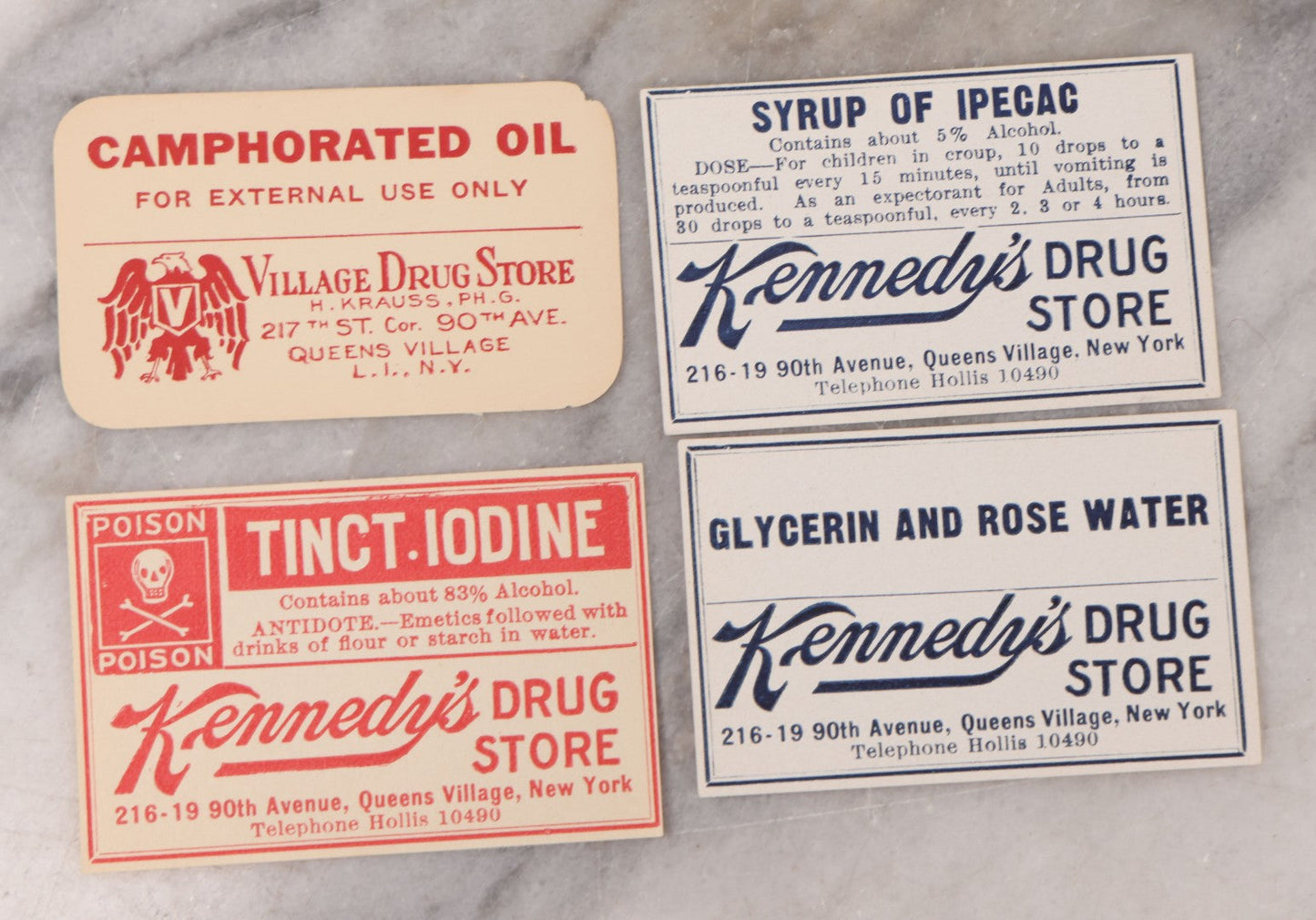 Lot 049 - Grouping Of Ten Antique Apothecary And Pharmacy Ephemera Items Including Carter's Iron Pills, Hood's Vegetable Pills, And Melvin's Cough Syrup And Other Trade Cards, With Four Unused Paper Labels