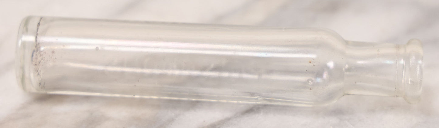 Lot 055 - Antique Narrow Clear Glass Poison Bottle With Embossed Lettering “Poisonous,” Vertical Poison Ribs, 4-1/2" H