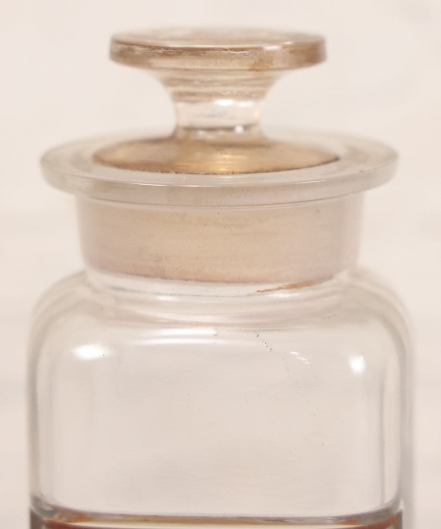 Lot 061 - Antique Whitall Tatum Co. Clear Glass Apothecary Bottle With Stopper And Reverse Painted Label “Sod. Citras”, 7-3/4" H