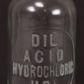 Lot 062 - Vintage Wheaton No-Sol-Vit Clear Glass Bottle With Embossed Lettering “Dil Acid Hydrochloric Hcl” U.S.A., 5-3/4" H