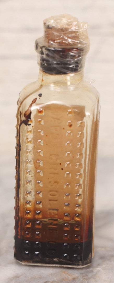 Lot 082 - Antique Vapo-Cresolene Lot Including Two Brass Vaporizers With Lamps (One Complete, One Incomplete) And Poison Bottle With Studded Poison Ribs And Paper Label, Vapo-Cresolene Co., New York, NY